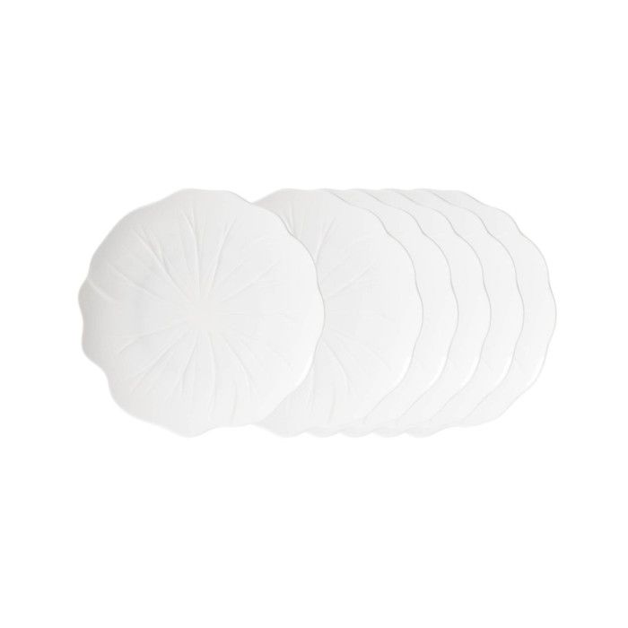 Assiette à dessert Dahlia blanche 23 cm (lot de 6) - Table Passion