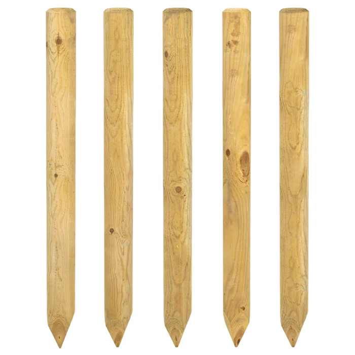 Piquets de clôture - Poteaux de clôture 5 pcs - vidaXL - bois de pin massif - vert - 60 cm - bois imprégné 6614974