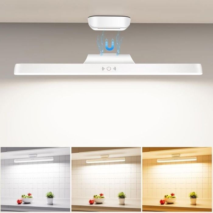 Lampe LED rechargeable 1800mAh 32cmReglette Cuisine Sans Fil， avec capteur mémoireaimant et réglage de la lumière.Rechargeable p