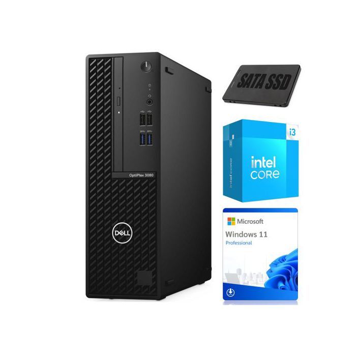 Ordinateur de bureau Dell OptiPlex 3080 SFF i3-10100 8GB SSD 256GB W11PRO Grade A