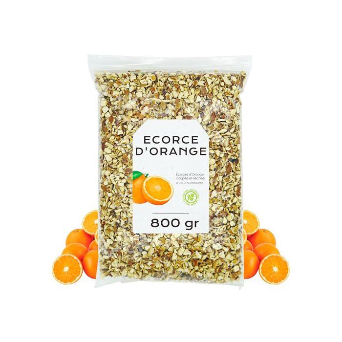Écorces dOrange Séchées 800g - Infusion et Cuisine - Écorce de Orange - Sachet de thé - Afficher