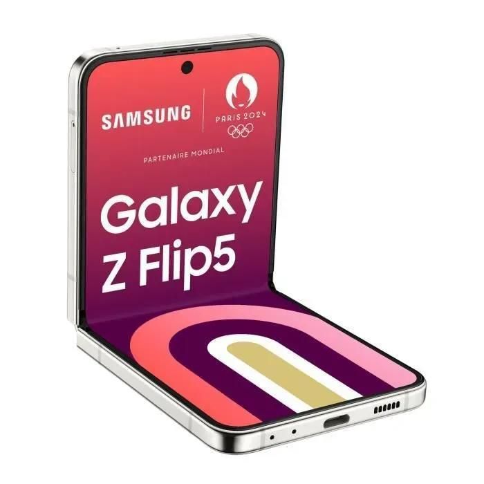 Smartphone pliable - SAMSUNG - Galaxy Z Flip5 5G SM-F731B - 256 Go 8 Go RAM Crème Écran 6 7 pouces 120 Hz