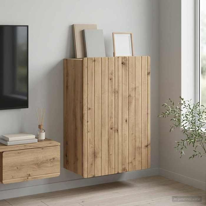 Moderne Armoire Murale pratique - 66x34 5x92 cm - Bois dingénierie - Placard/Armoire Haut @FR5141