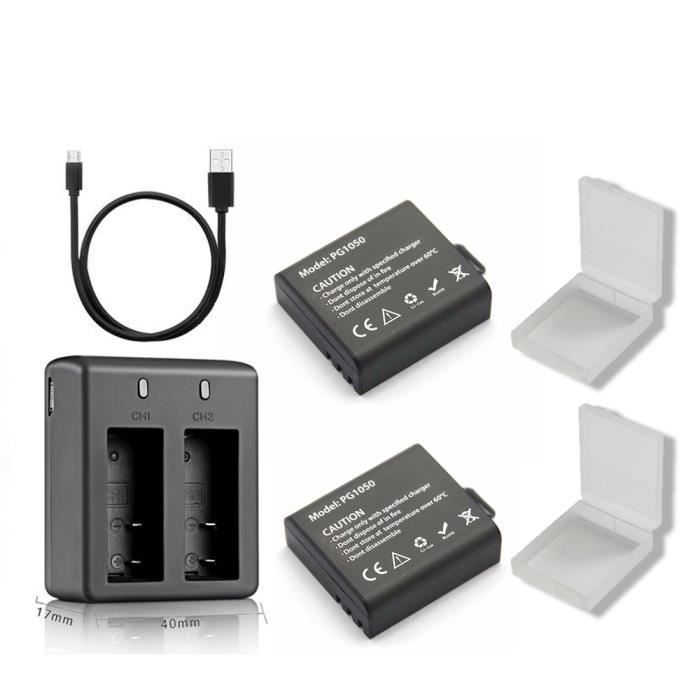 Option 3 batterie 3.7V PG 1050mAh, pour caméra d'action EKEN SJCAM