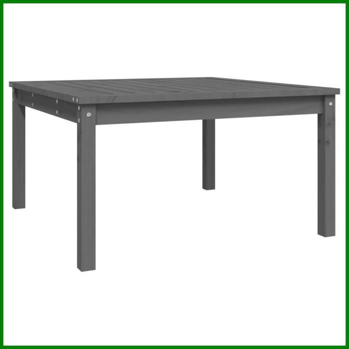 Table de jardin - ASHATA - BK824122 - Bois massif de pin - 825x825x45 cm - 4 personnes