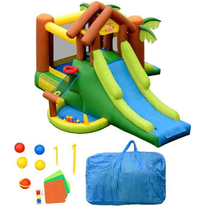 COSTWAY Château Gonflable pour 5 Enfants 3-10 Ans avec 30 Balles