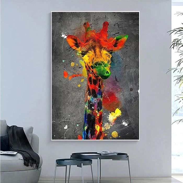 Aquarelle Girafe Peintures Décoratives Modulaire Photo Wall Art Toile Peinture Pour Salon Sans