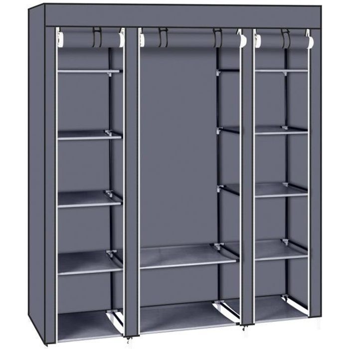 69" Penderie Armoire de rangement Garderobe avec tissu non tissé et
