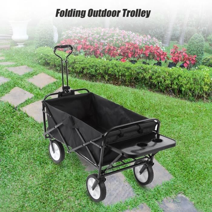 Chariot De Jardin Capacite 70 Kg Pliant Trolley Noir Achat Vente Brouette Chariot De Jardin Capacite 70 Cdiscount