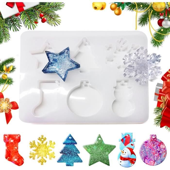 Moules En Silicone Pour Résine époxy Noël - Sapin, étoile, Flocon - DIY Décorations Et Pendentifs - 3