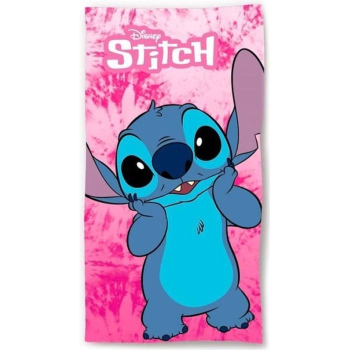 Arlis - Serviette De Plage Et Bain Stitch 70x140 Cm - Produit Officiel Disney - 100% Polyester - Idéal Piscine Et Mer