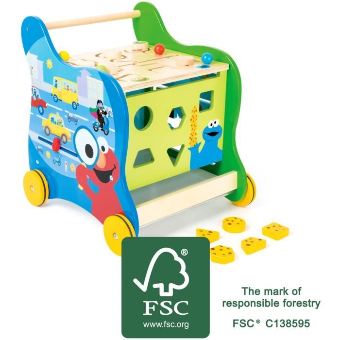 5 Rue Sesame Chariot De Marche En Bois Pour Enfant 12 Mois 1 Ans Cdiscount Jeux Jouets