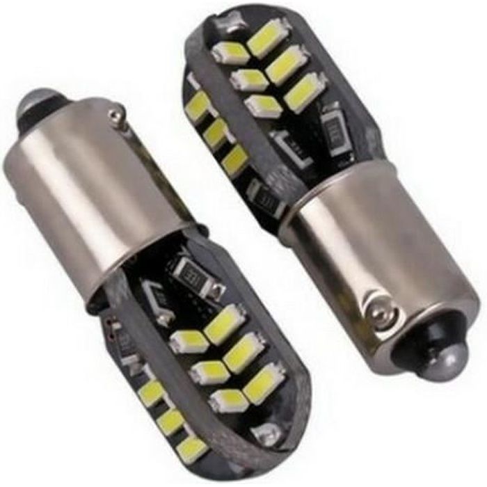 Ampoules H6W BAX9S LED Veilleuses 6000K Blanc 24 smd canbus pour voitures 12V