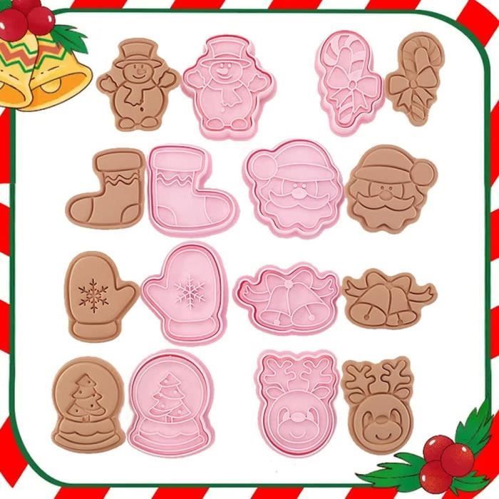 Lot De 24 Emporte-pièces Noël 3D - Formes Sapin, Bonhomme De Neige, Renne - Pour Biscuits, Fondant, Pâtisserie - 10