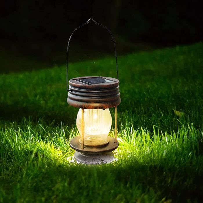 TERESA'S COLLECTIONS Lanterne Solaire Exterieur Jardin,Decoration Jardin Exterieur,Lanterne Solaire D'extérieur,Grille Bleu Dégradé Lampe Solaire - 10