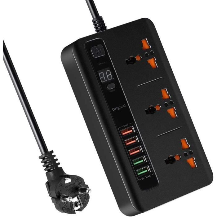 Multiprise Avec Interrupteur, Multiprise 5 Prises Avec 2 Usb-A Et 2 Usb-C, Multiprise Pour Prise