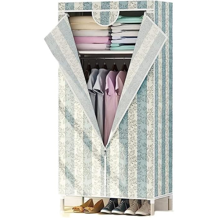 Armoire De Rangement Portable 12 étagères – Non Tissé Noir, 147 Cm, 3 Portes