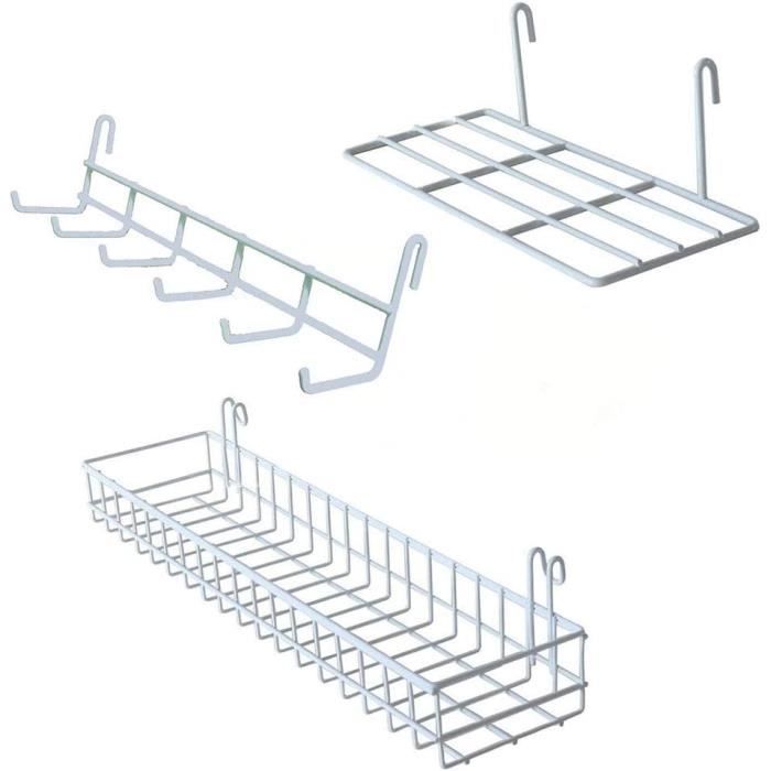 Lot De 60 Crochets Noirs Solides Pour Grille Murale – Idéal Pour Tableau D'Affichage, Étagères Et Décoration Murale