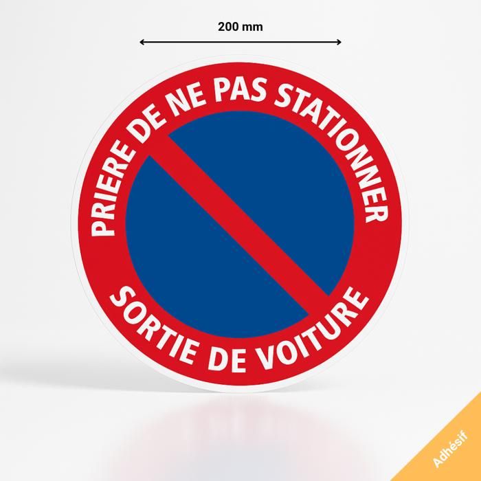 Cartello Divieto Di Sosta Davanti A Garage – 230 Mm, PVC Rigido 1,5 Mm, Prodotto Francese