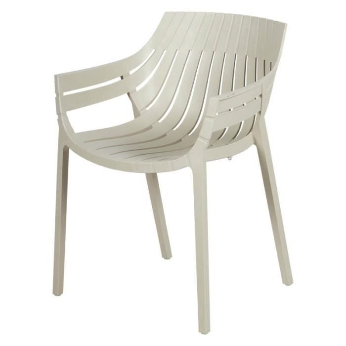 fauteuil de jardin spritz - gris - polypropylène - pacific linea - contemporain - résistant à l'eau et au soleil