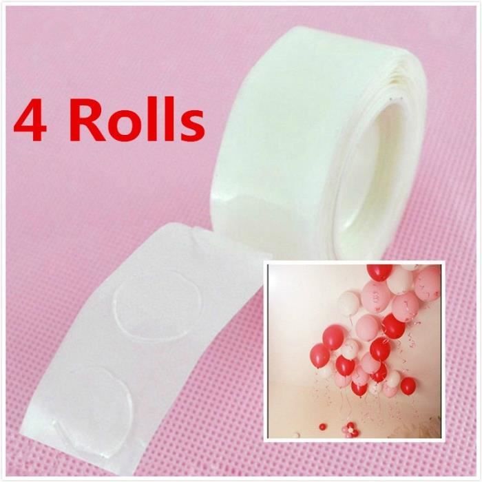 Pastilles Adhésives Double Face Pour Ballons - 400 Pièces - Transparentes, Amovibles - Décoration Fête