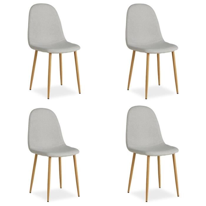 chaise salle à manger lot de 4 - gris - homestyle4u - scandinave - moderne