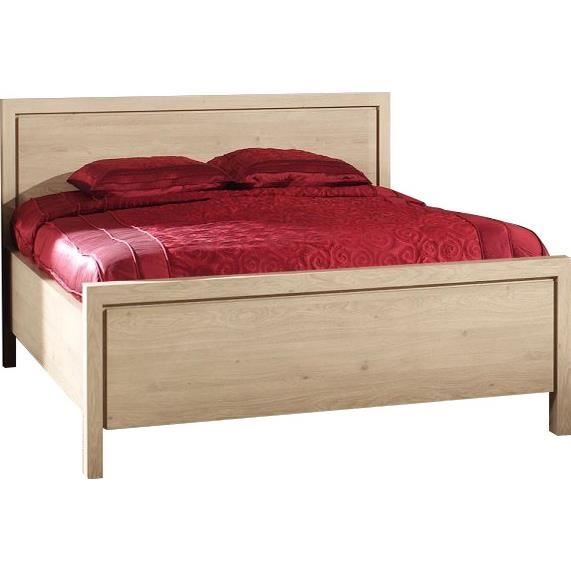 Lit Adulte 160x200 Moderne Coloris Chene Achat Vente Structure