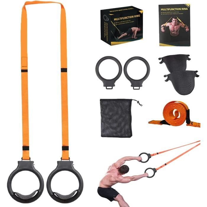 FREESIXD Kit Sangles De Suspension Pocket – Entraînement Full Body Portable Avec Ancrage Porte & Extérieur, +50 Exercices Musculation