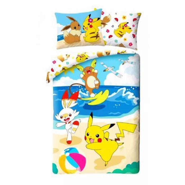 Parure De Lit Réversible Enfant Minions – Housse De Couette 140x200 Cm + Taie 70x90 Cm, Fermeture Éclair, Motif Kevin Carl Phil Jerry Stuart