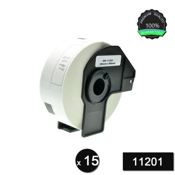 10 Rouleaux Étiquettes Adresse Brother DK-11201 - 29x90 Mm, 4000 Étiquettes, Avec 2 Supports Réutilisables
