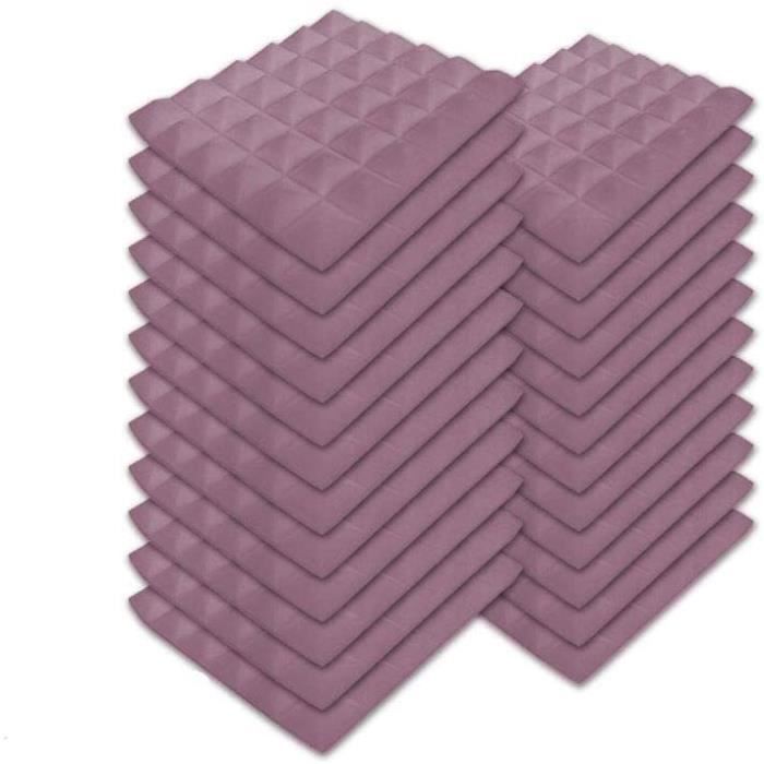 Lot De 12 Panneaux Acoustiques En Mousse Cunéiforme - 30x30x2.5 Cm - Blanc - Pour Isolation Phonique Home Studio, Bureau