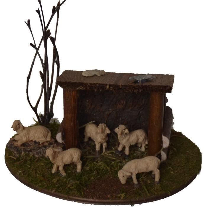AM 10 Figurine de crèche de Noël en Forme d'abri pour Moutons