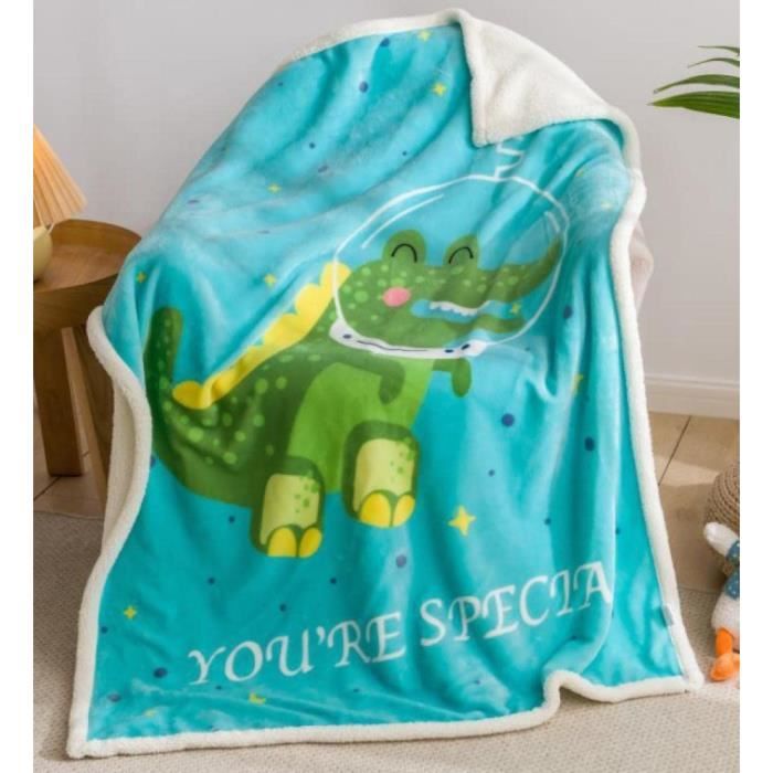 Plaid Polaire Enfant Ulticool - Motif Safari Girafe Éléphant, 150x100cm - Doux Et Chaud - Décoration Chambre