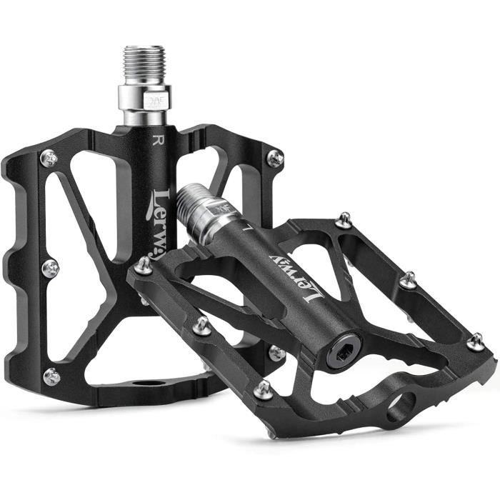 LERWAY Pedale de Velo VTT Pedale de Velo de Route Pedales Montagne Cyclisme Plateforme Large Roulements Scelles Bon Grip 9 16 51 Cdiscount Sport