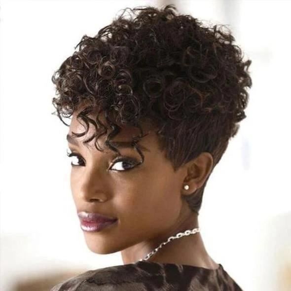 Perruque courte naturelle pour black on sale