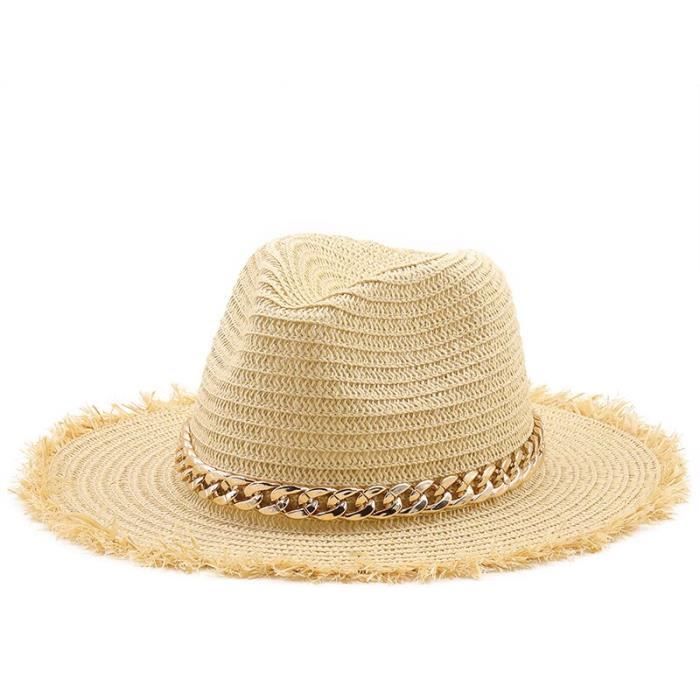 Chapeau Panama Vintage Unisexe - Large Bord Protection Solaire - Bande Réglable - Pour Plage, Jardinage, été - 4