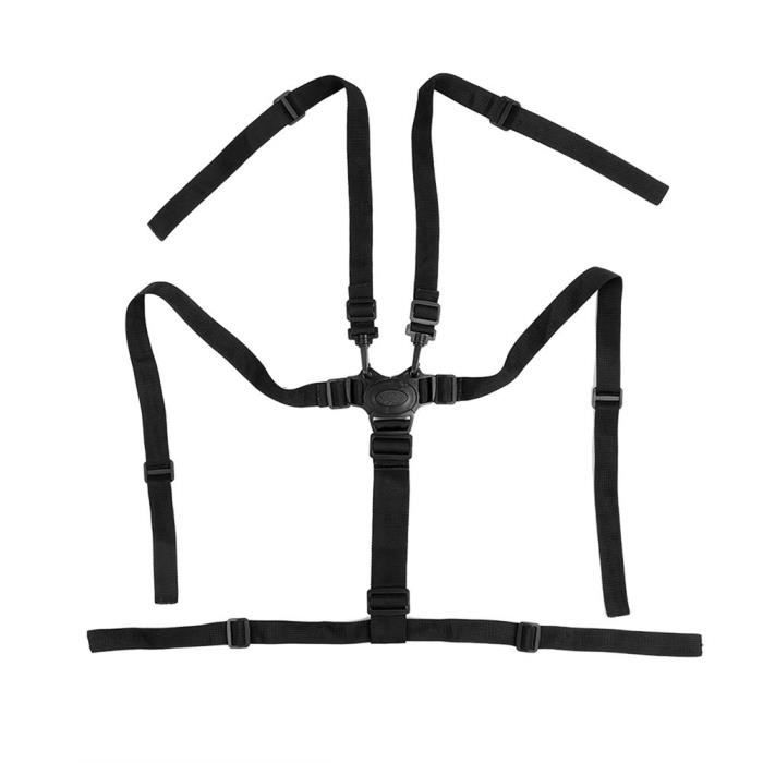 Harnais de sécurité 5 points universel pour chaise haute - Noir