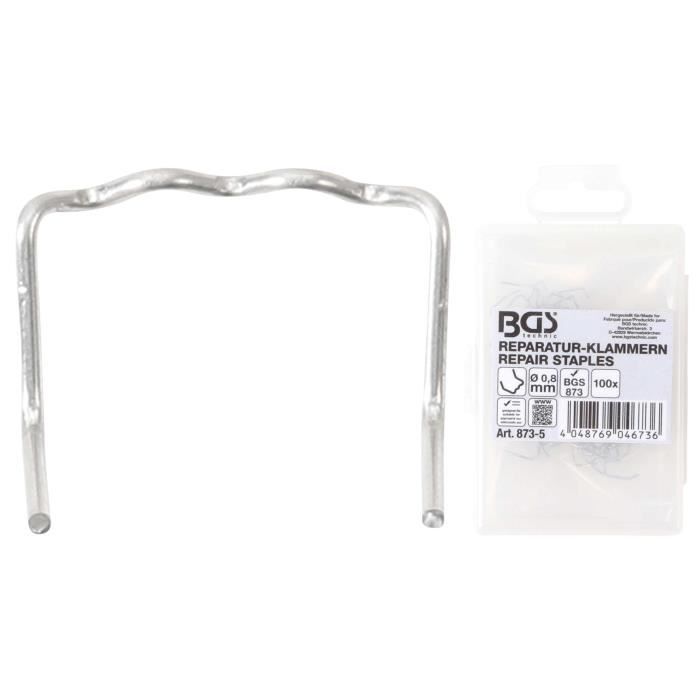 Agrafes de réparation - BGS - Forme L - 0,8 mm - Acier inoxydable