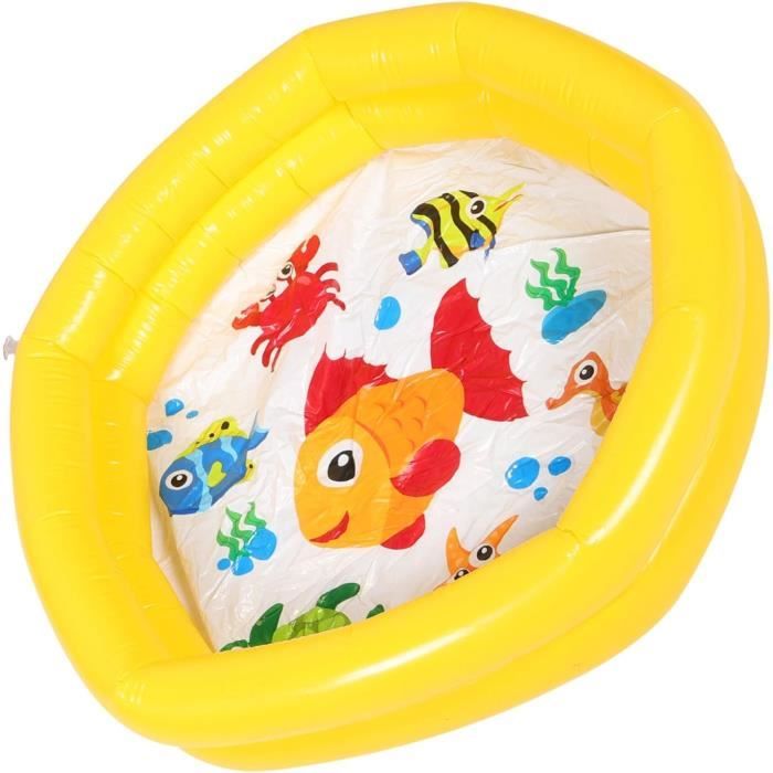 Piscine Gonflable Ronde Bébé 60 Cm Jaune – Mini Piscine Enfant Salon Jardin Été ORFOFE Piscine Ronde Bébé Jaune