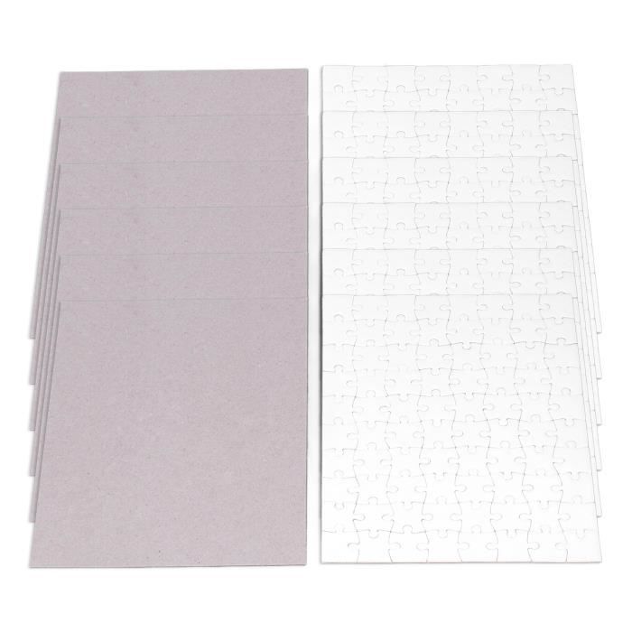 6 Puzzles Vierges A5 Pour Sublimation - 80 Pièces Par Puzzle - Carton Blanc Pour Transfert Thermique - 7