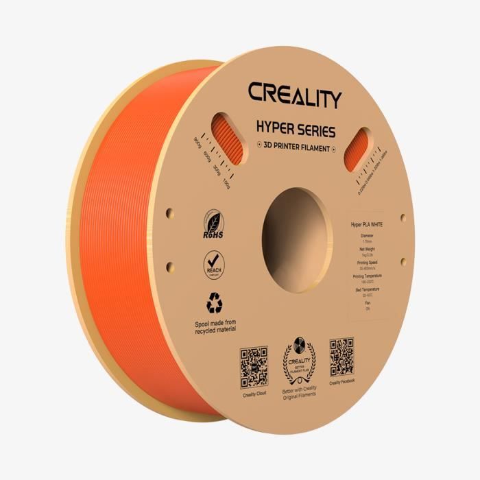 Filament PLA Hyper - CREALITY 3D - 175mm - 1kg - Orange - Impression rapide 600 mm/s