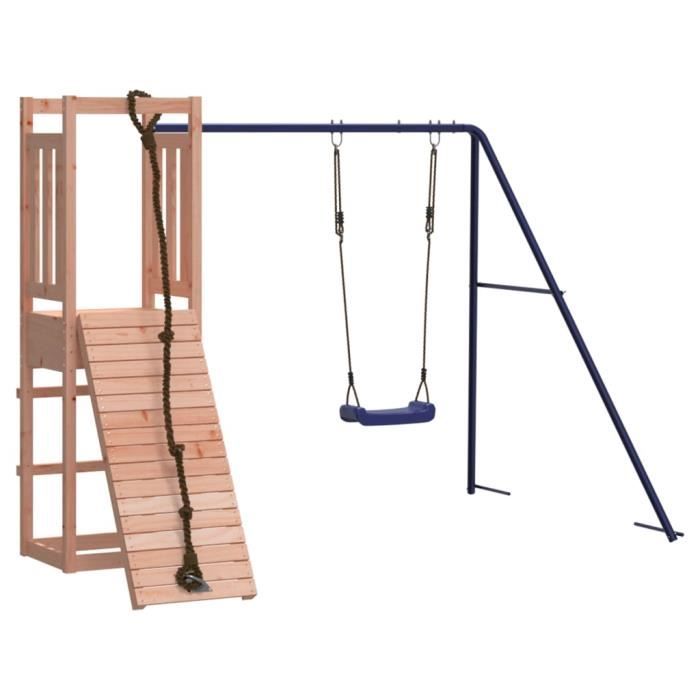 VidaXL – Tour De Jeu Moderne En Bois De Douglas – 52,5 X 46,5 X 208 Cm – Avec Toboggan, Balançoires, Grimpe – Pour Jardin