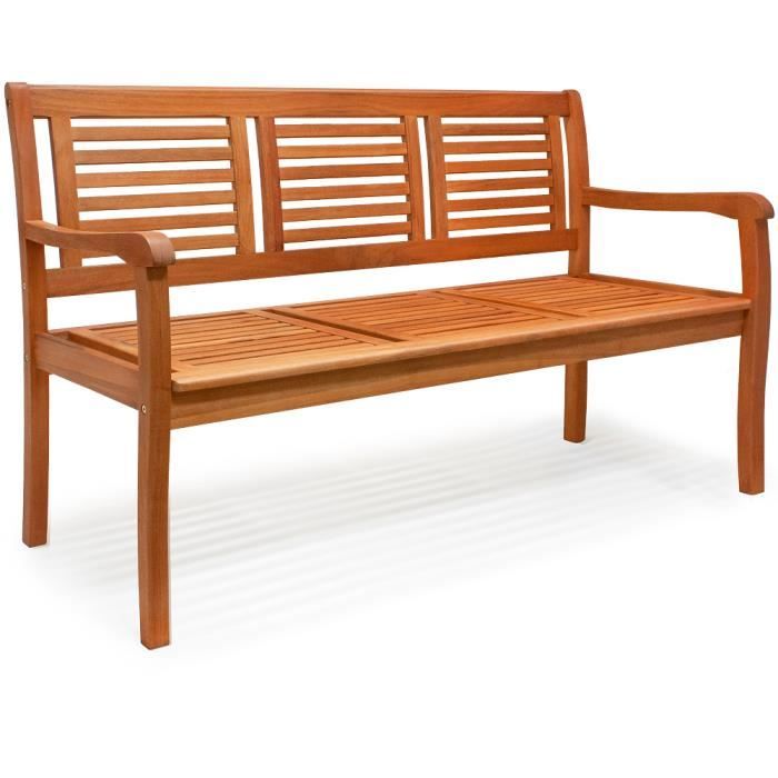 Banc De Jardin 3 Places En Bois D Eucalyptus Pre Huile Certifie Fsc Pour Balcon Terrasse Patio Achat Vente Banc D Exterieur Banc De Jardin 3 Places En Cdiscount