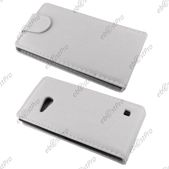 EbestStar® Housse clapet Nokia Lumia 735 730 dual, Blanc +Film - Téléphonie