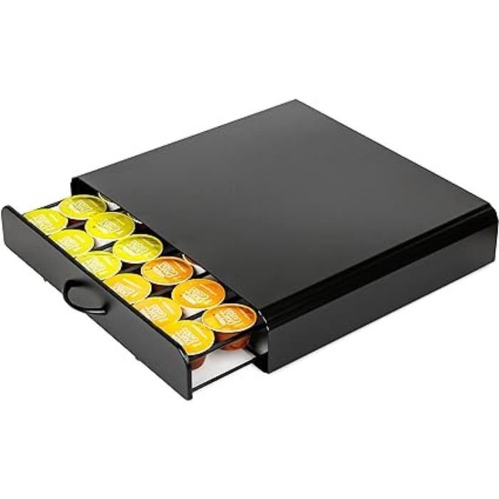 Rangement Capsules Café Tiroir Porte-Capsules Mongardi 2 Niveaux - Rangement Café Lavazza Nespresso - 31x24.5x5.5cm Tiroir Capsules