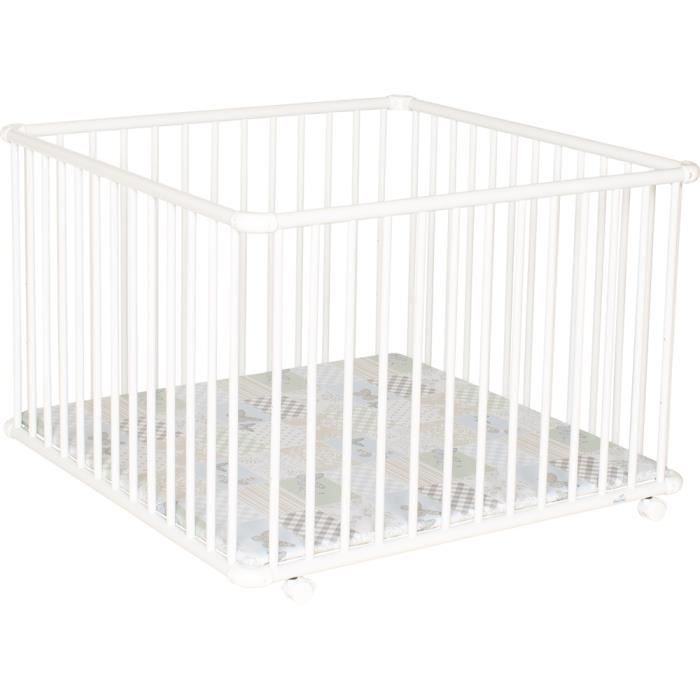 Parc Bebe Belami Grand Modele Blanc Fond Patchwork Papillon Cdiscount Puericulture Eveil Bebe