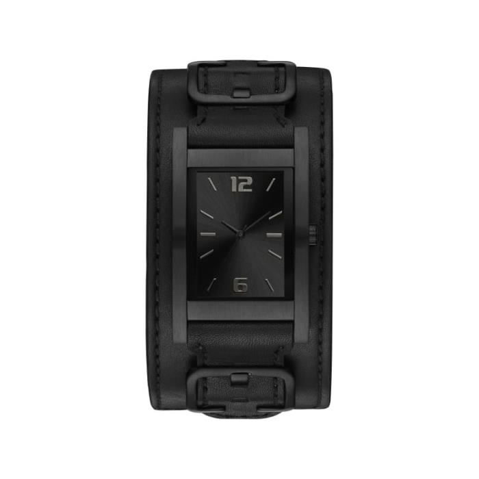 Montre Guess Homme Saddle Up Acier Noir Cuir Noir Achat vente