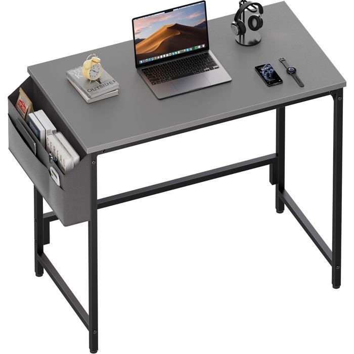 Bureau Informatique Marron Et Gris, 1 Tiroir, Dimensions 118x70x91 Cm, Occasion