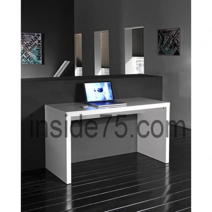 Bureau Design Laque Blanc Contemporain Achat Vente Bureau Bureau Design Laque Blanc C Cdiscount