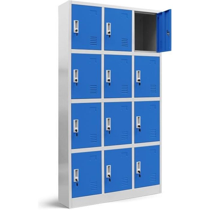 Armoire Vestiaire Métallique Fromm & Starck STAR_MCAB_08, Gris, 185x45x38 Cm, Neuf Emballage Abîmé